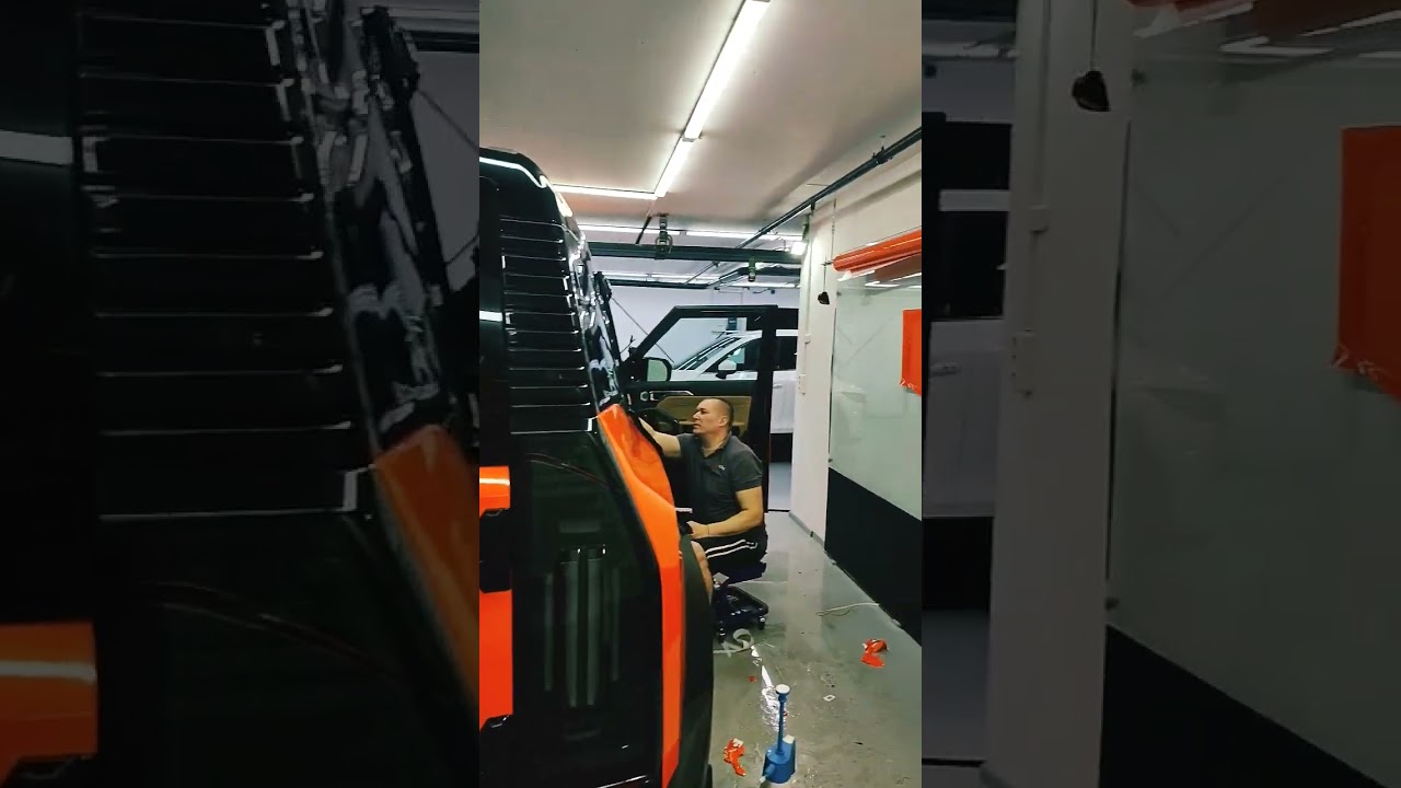 Car wrapping with orange PPF