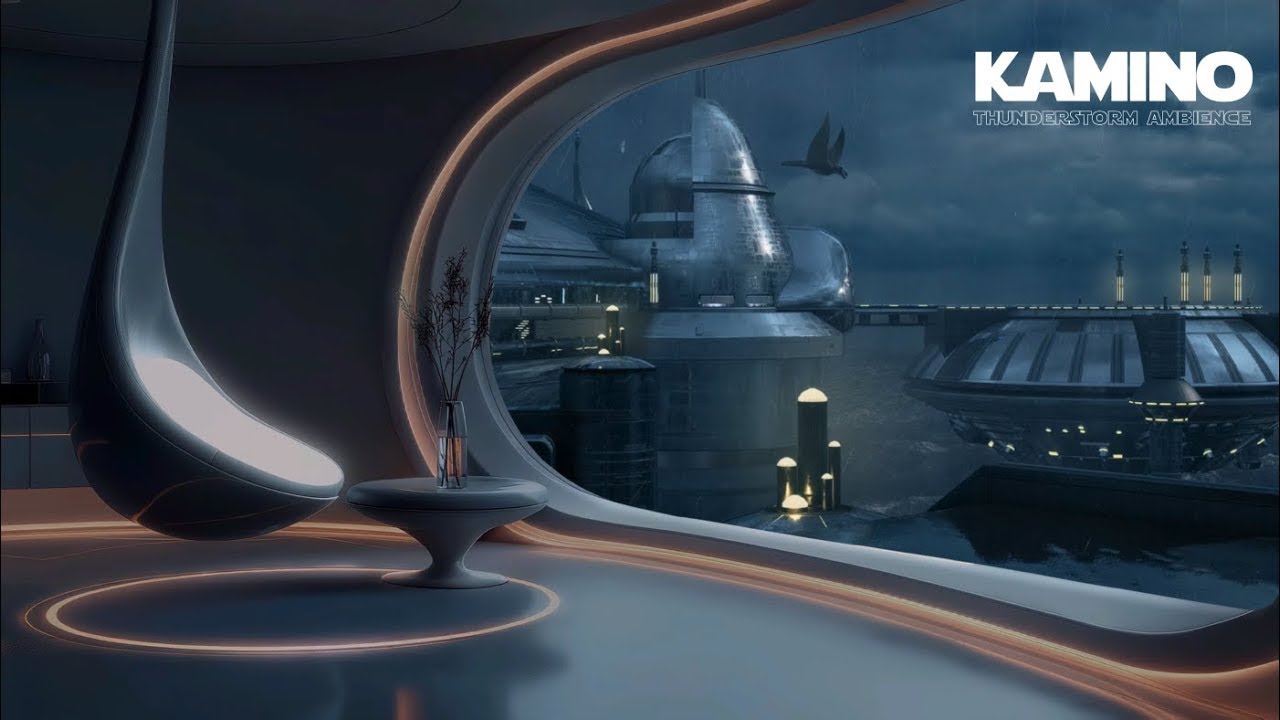 Kamino Observation Chamber | Thunderstorm & Rain Ambience - ASMR 12Hr Version