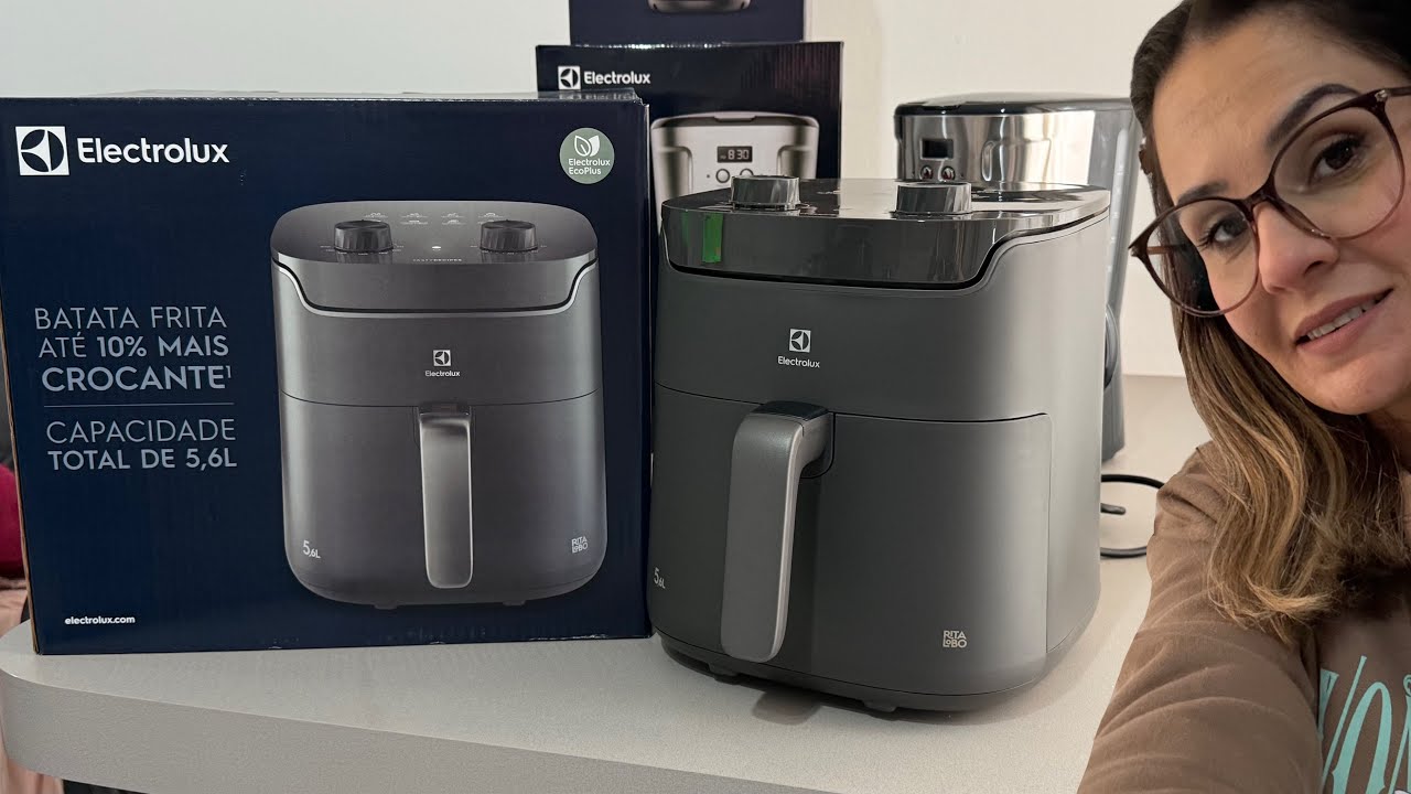Air Fryer Electrolux por Rita Lobo 5,6L Cinza Efficient Economia de Energia 1400W (EAF40)