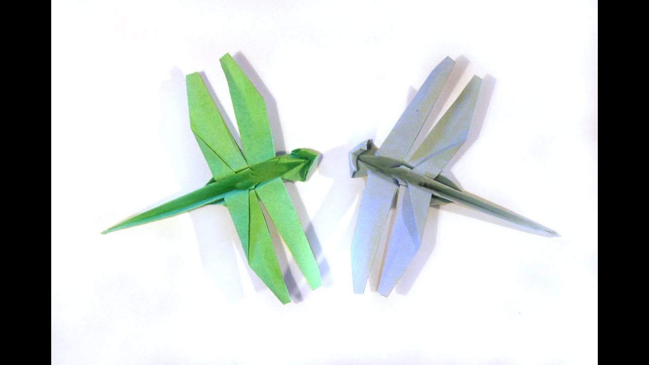 Origami Dragonfly  - Tutorial - How to make an origami Dragonfly