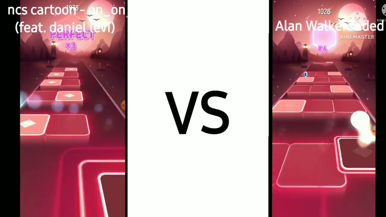 (NCS cartoon) vs (Alan Walker faded) on tiles hop watch now!!