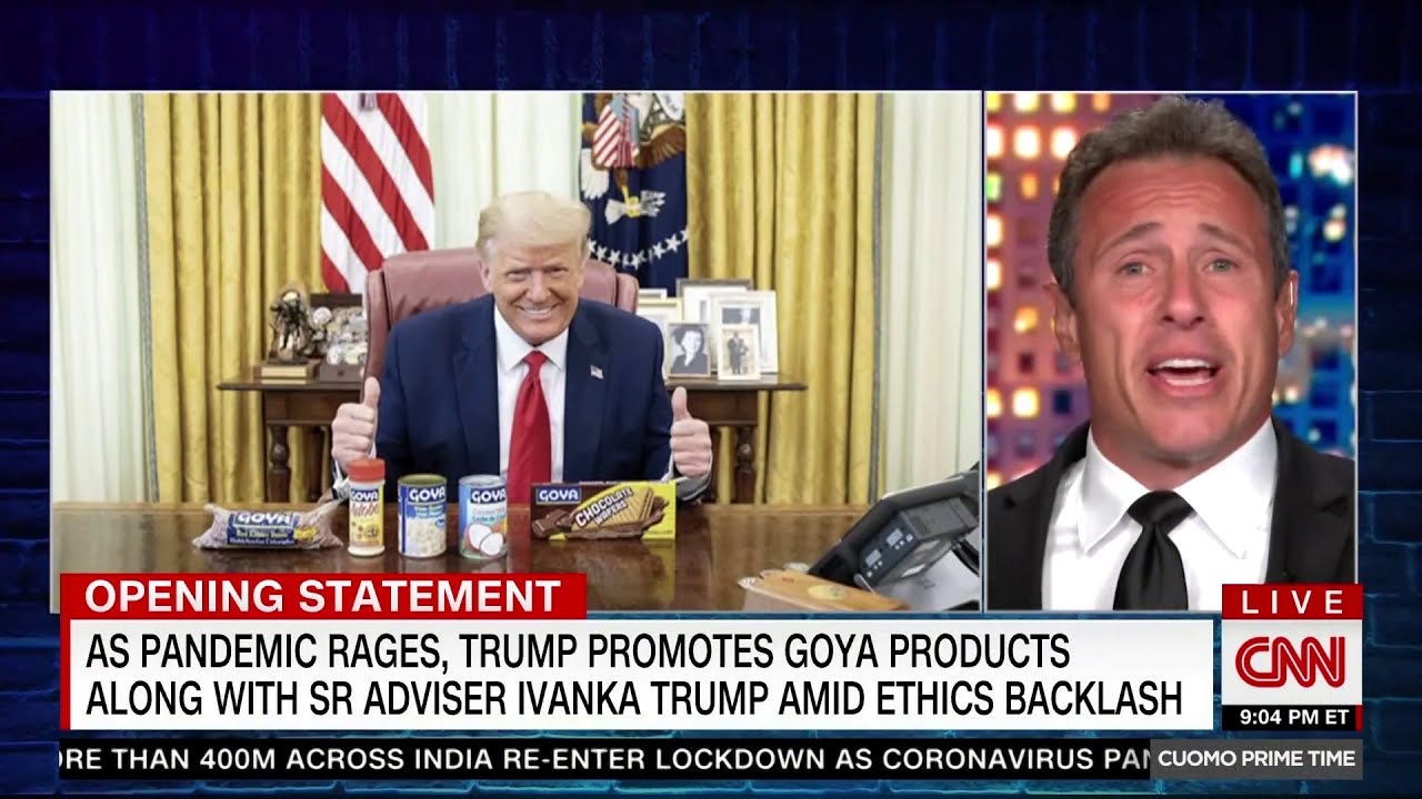 Chris Cuomo's commentary about Trump selling Goya bean.