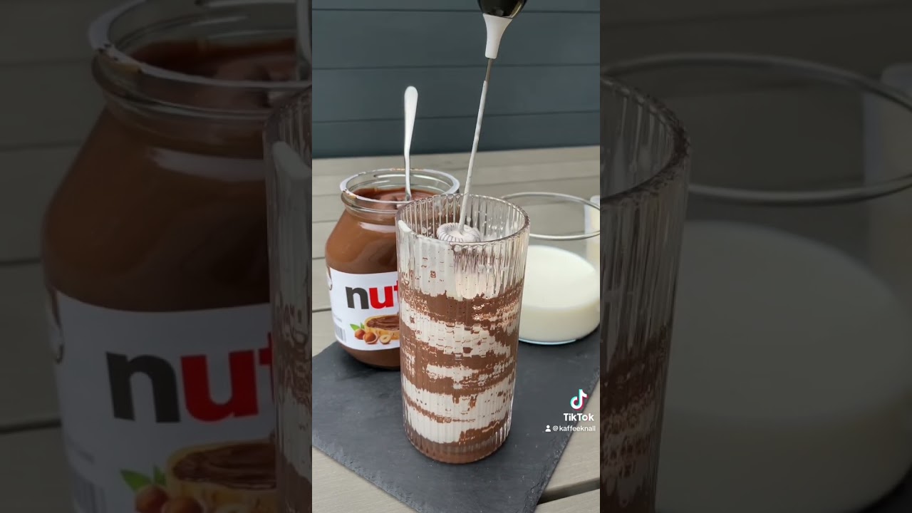 Leckerer Nutella Vanilleeis Eiskaffee.