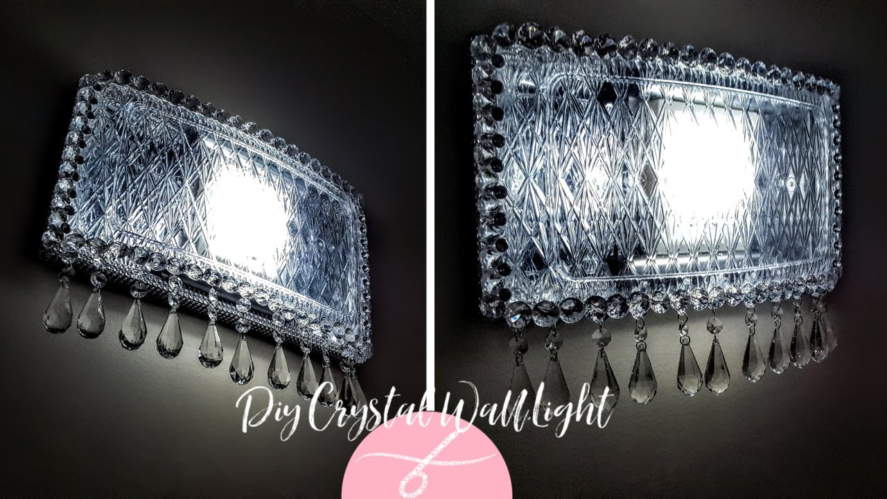 DIY Elegant Wall Light - Dollar Tree DIY - Wall Lamp - Wall Sconce - Glam Decor - Home Decor