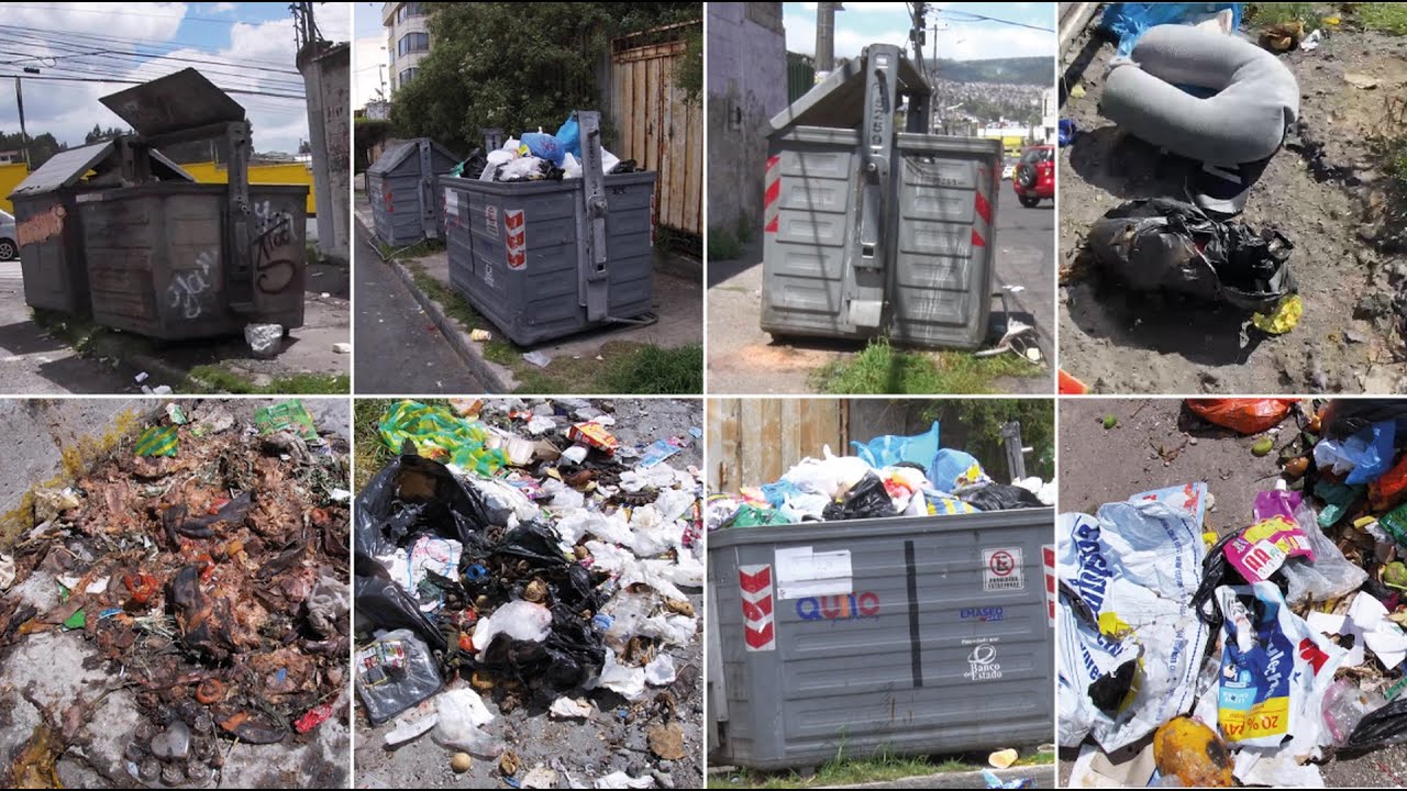 Basura en Quito se desecha mezclada con bolsas mal cerradas y en contenedores en mal estado