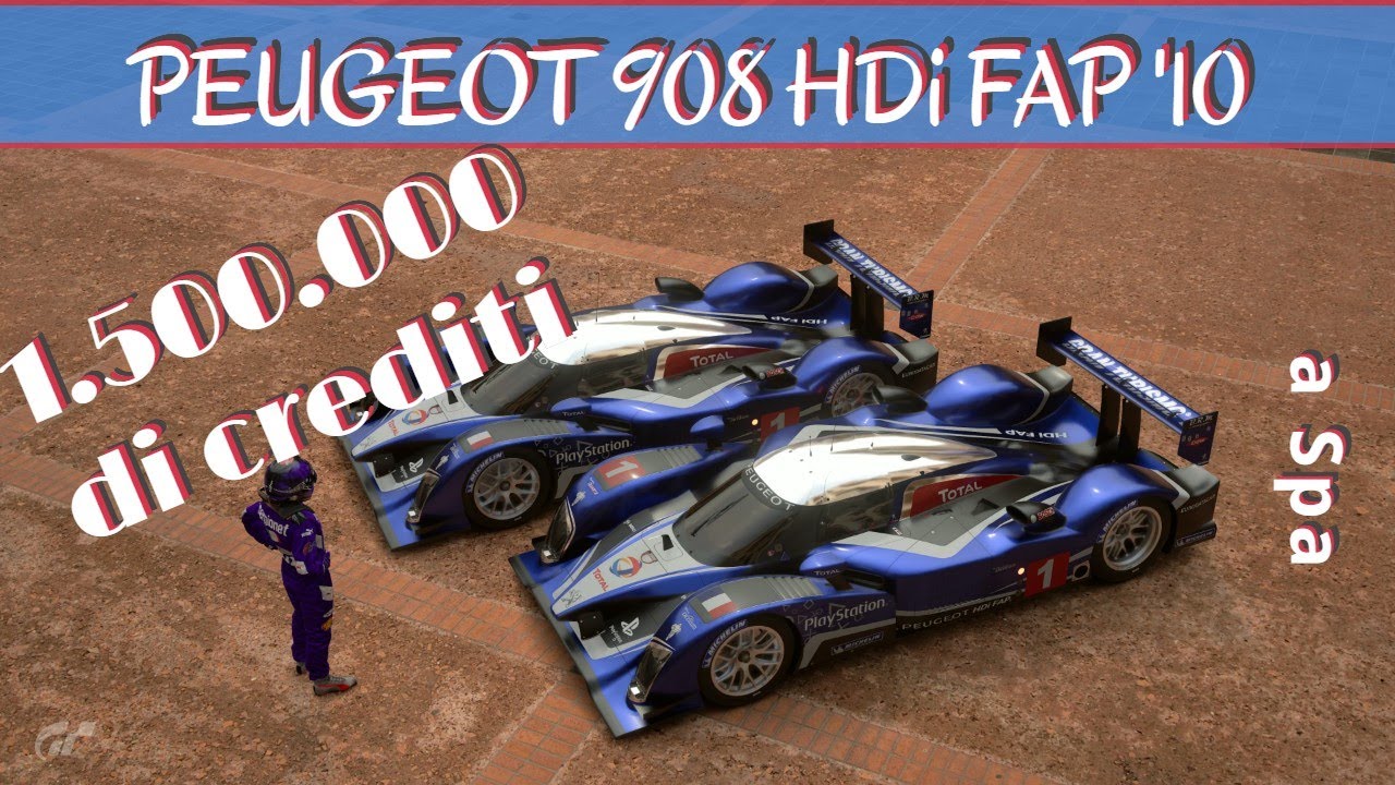 GT7 Peugeot 908 HDi FAP '10 a SPA [patch 1.54]: 1.500.000 crediti in piena tranquillità