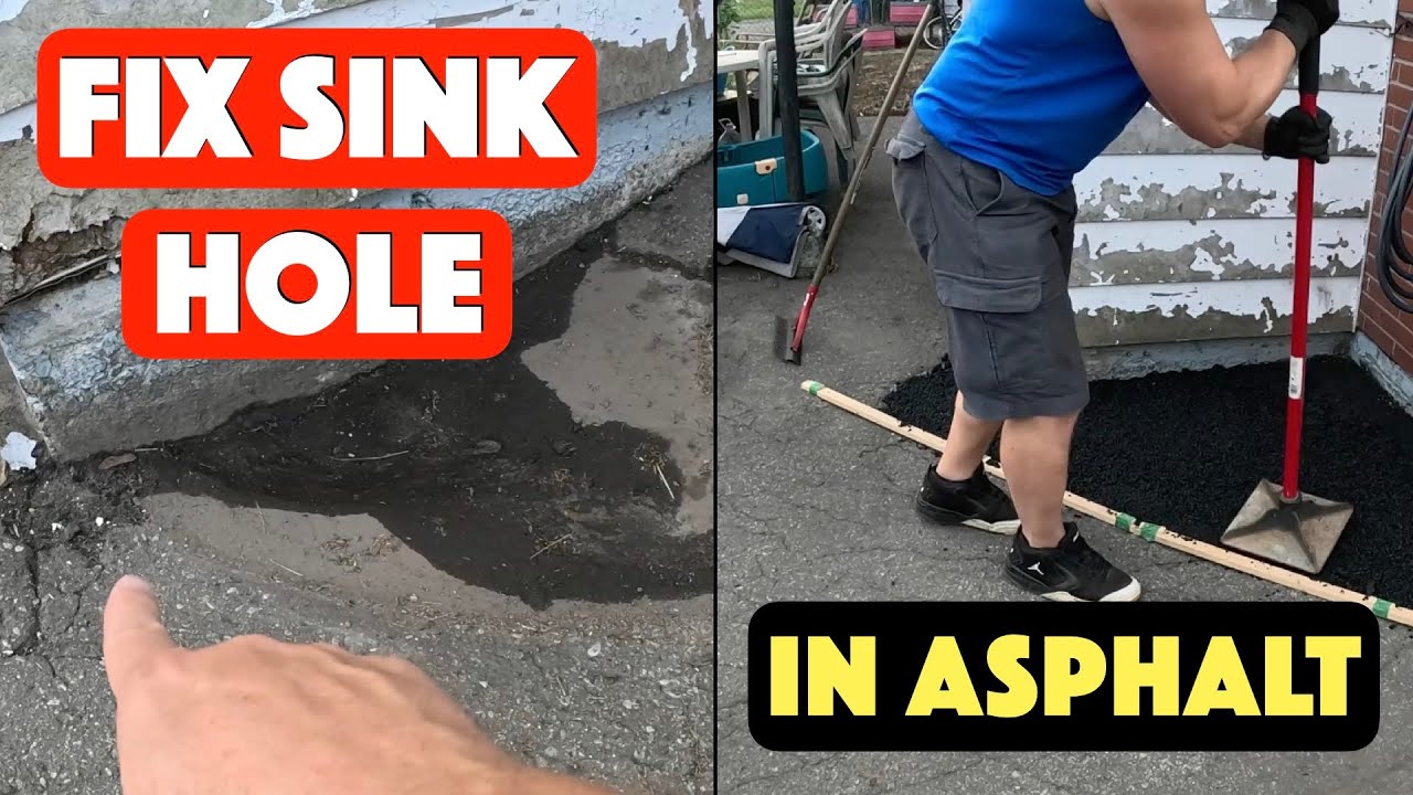 How to Patch Sunken Asphalt & Divert Water Away from Foundation