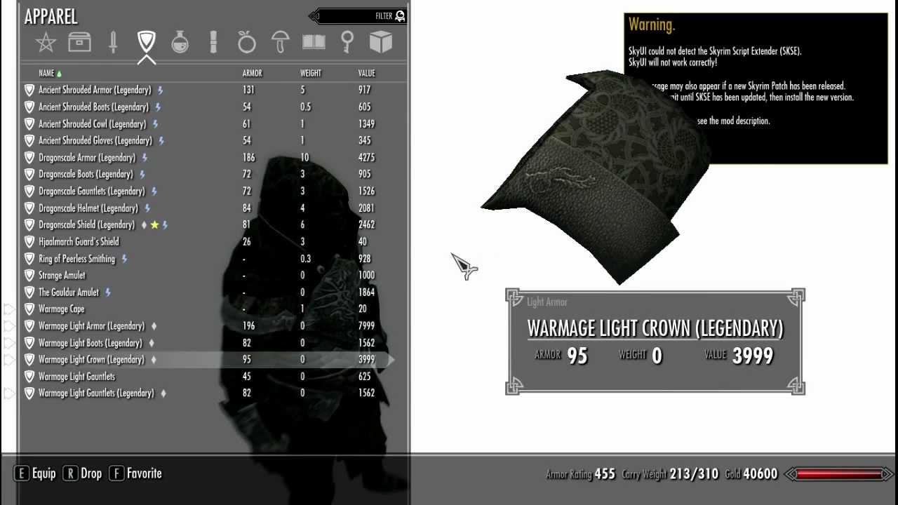 Skyrim Mod Highlights 5 - Warmage/ Better Shrouded Armor, Review Studio