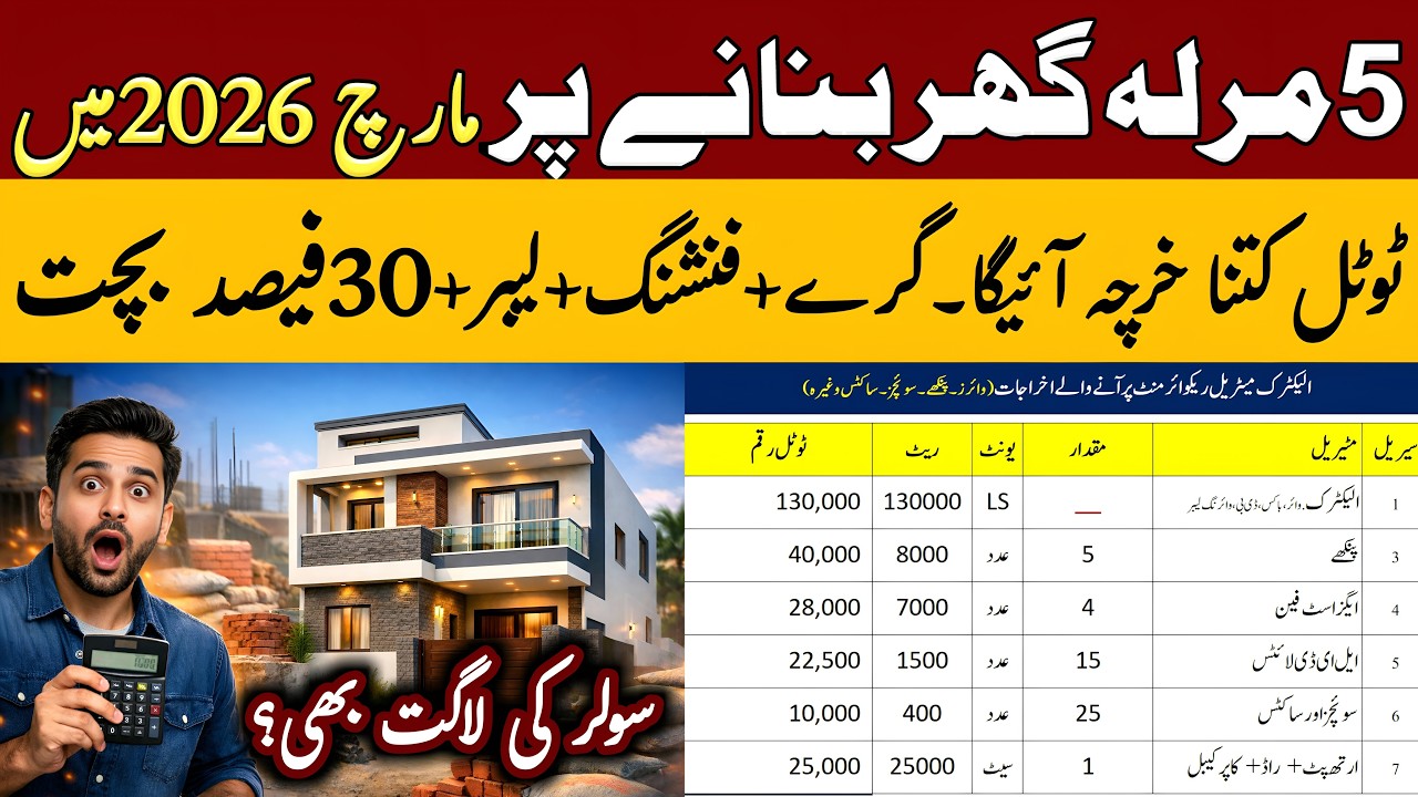 5 Marla Double Story House Cost | 5 Marlah House Cost | 5 Marla ghar cost Pakistan | House cost 2026