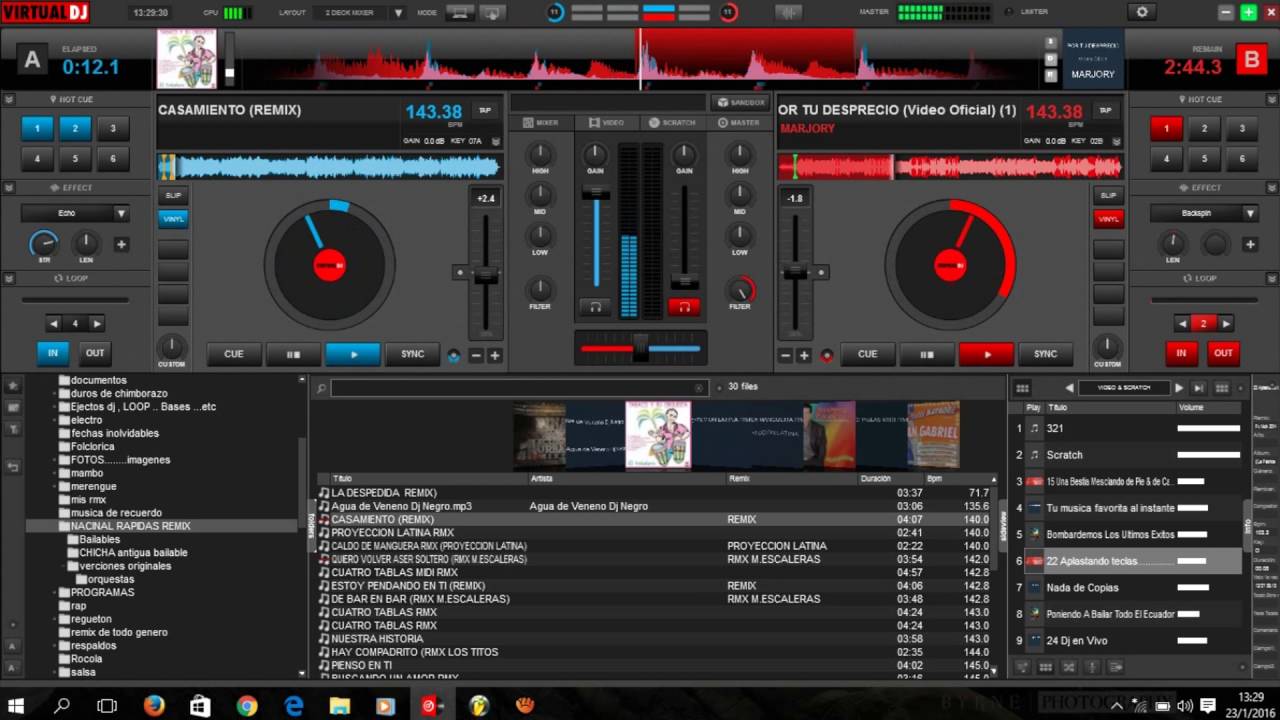 mezclas de  m&uacute;sica nacional -virtual dj 8