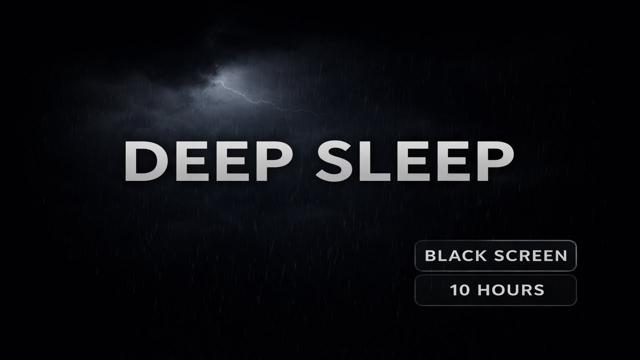 Deep Thunderstorm for REM Sleep • Black Screen • 10 Hours