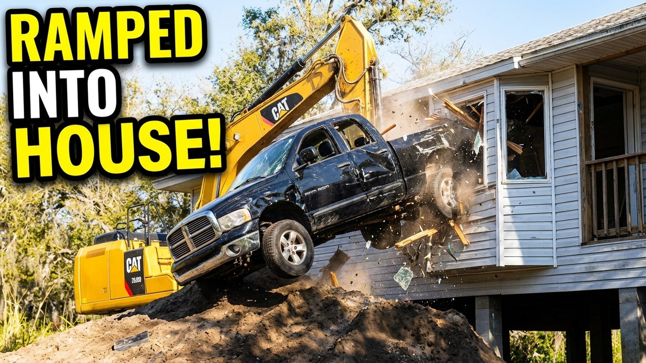We Ramped A Ram Hemi Truck Into a Demo House!