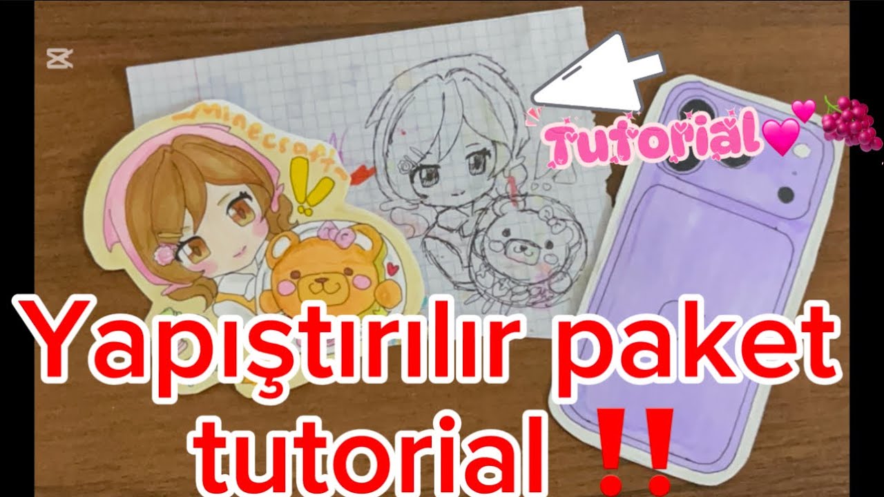 👾Yapıştırılır paket tutorial👾@Kawaiipaperdiy 💞💞