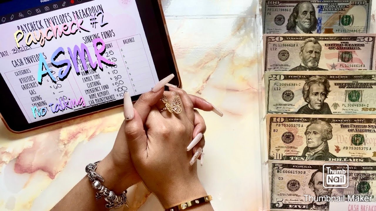 Asmr | No Talking | Cash envelope stuffing | pinkxbudgetz