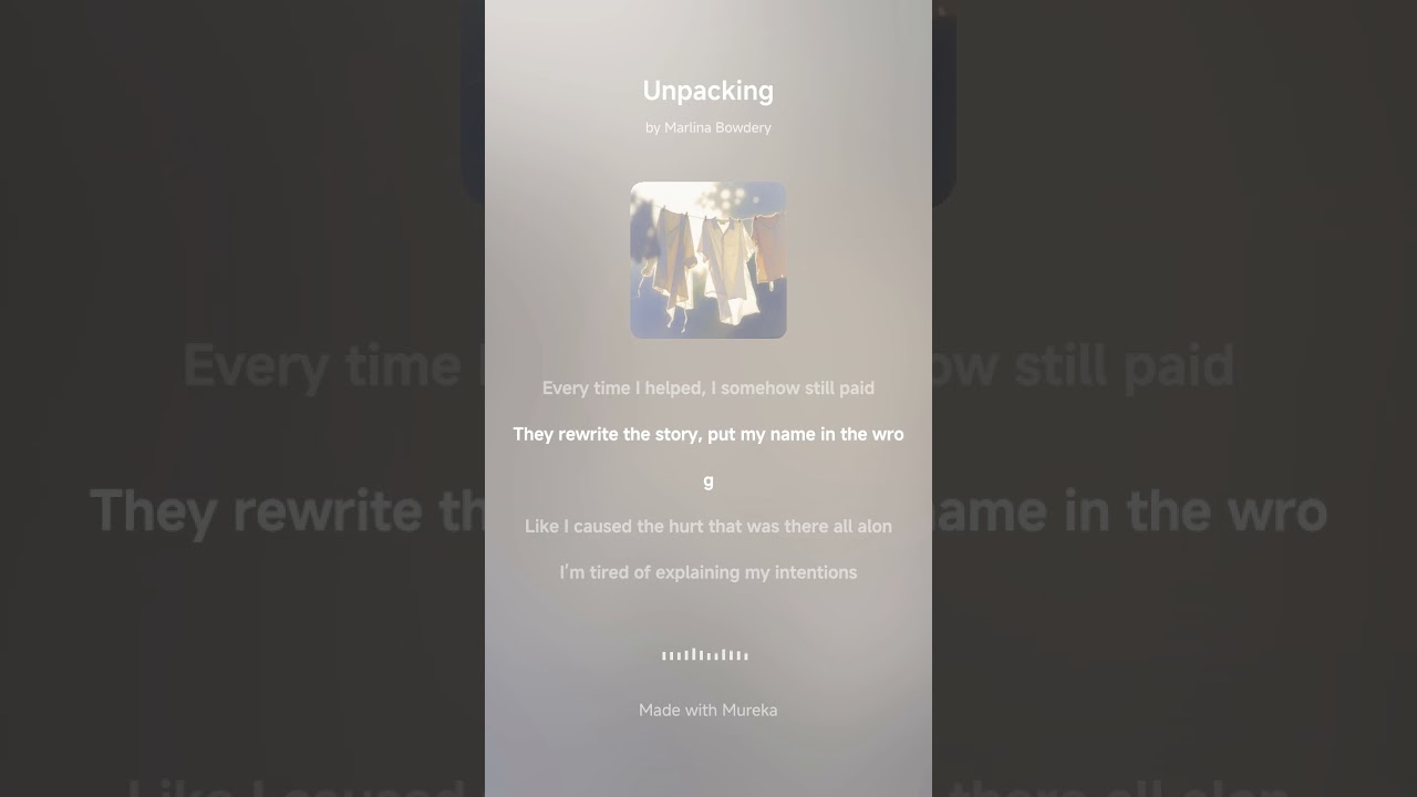 R & B Song (UnPacking) by; Marlina Bowdery 