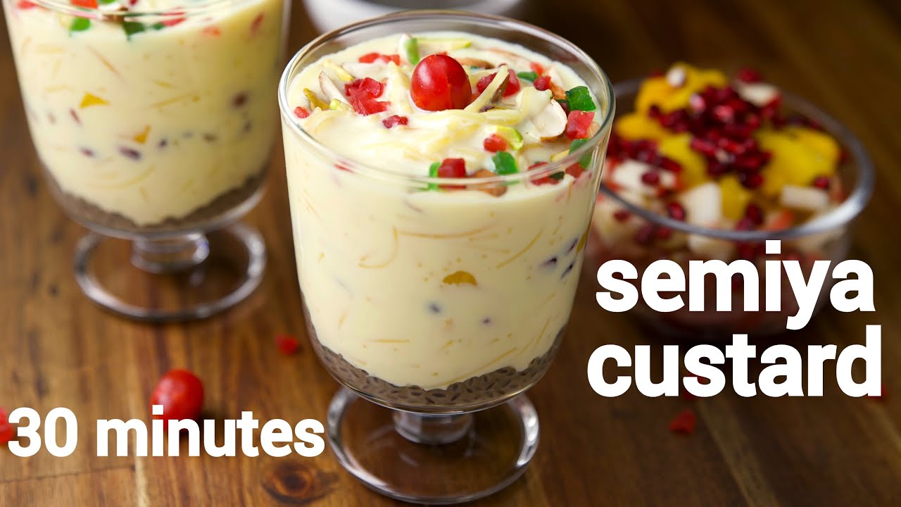 creamy vermicelli custard recipe | semiya custard falooda | सेवई कस्टर्ड की खीर | sevai custard