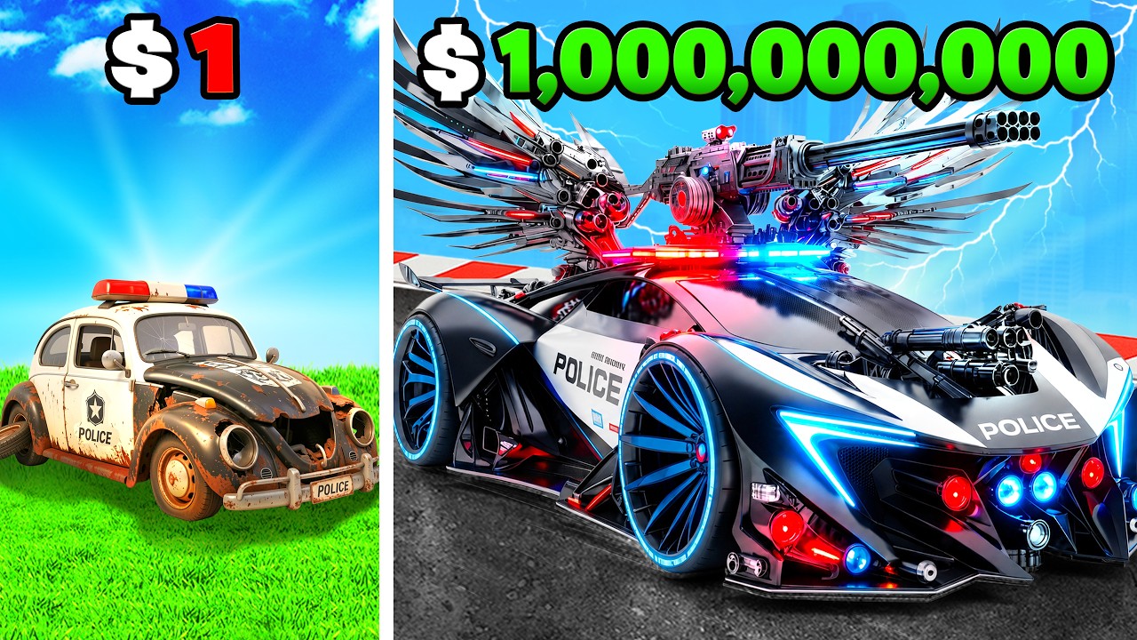 $1 to $1,000,000 POLICE CAR in GTA 5!