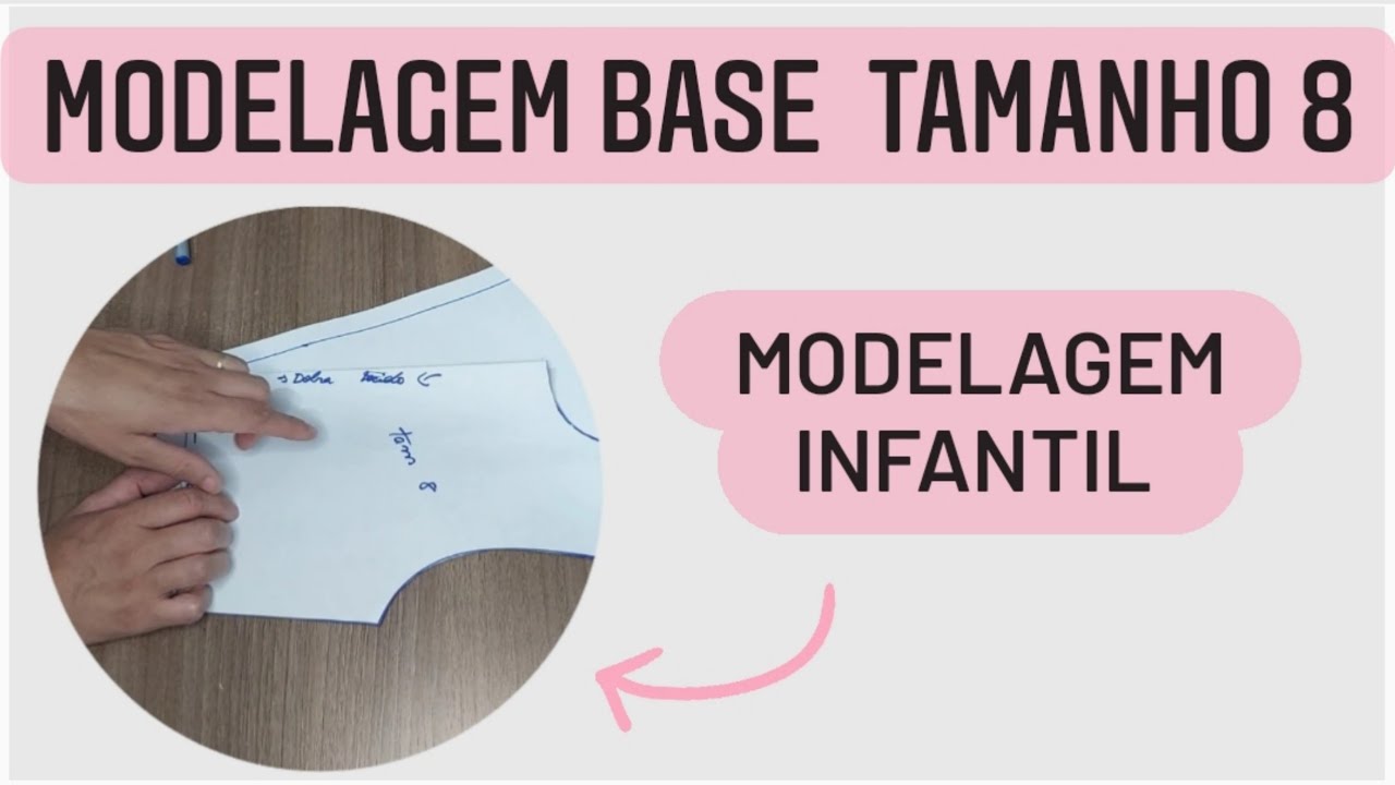 COMO FAZER A MODELAGEM BASE DA PALA VESTIDO INFANTIL TAM 8 #vestidoinfantil #costura