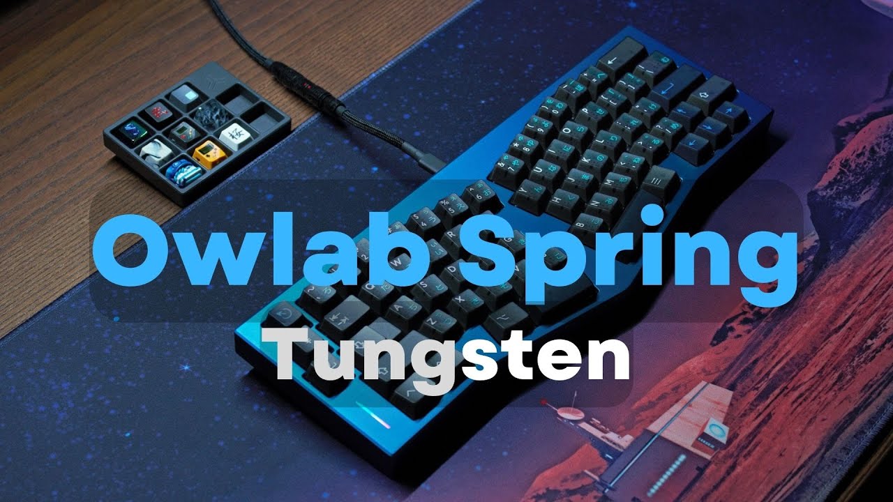 Owlab Spring with Tungsten Switches Sound Test! My First Alice Keyboard!