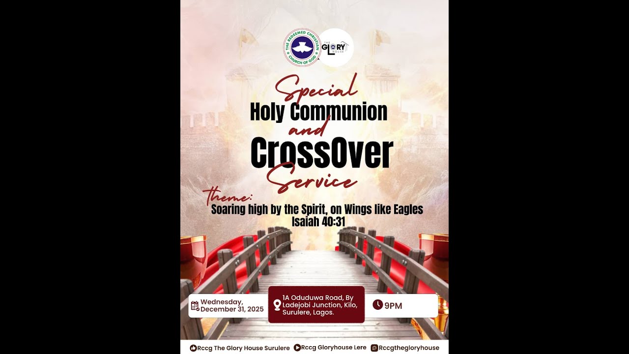 2025 - 2026 CROSSOVER SERVICE (SOARING HIGH BY THE SPIRIT ON WINGS LIKE EAGLES)