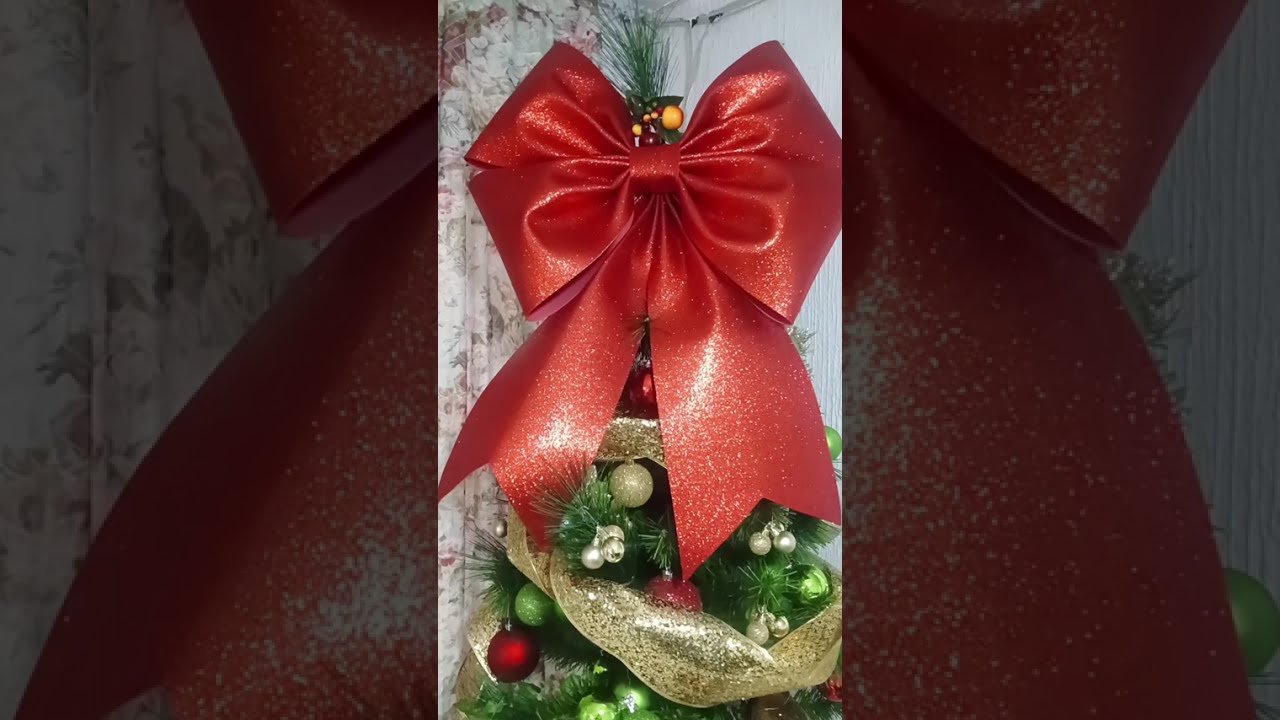 C&oacute;mo Hacer un Mo&ntilde;o o Lazo de Fomi / Foami / Goma Eva Diamantado Gigante para Navidad