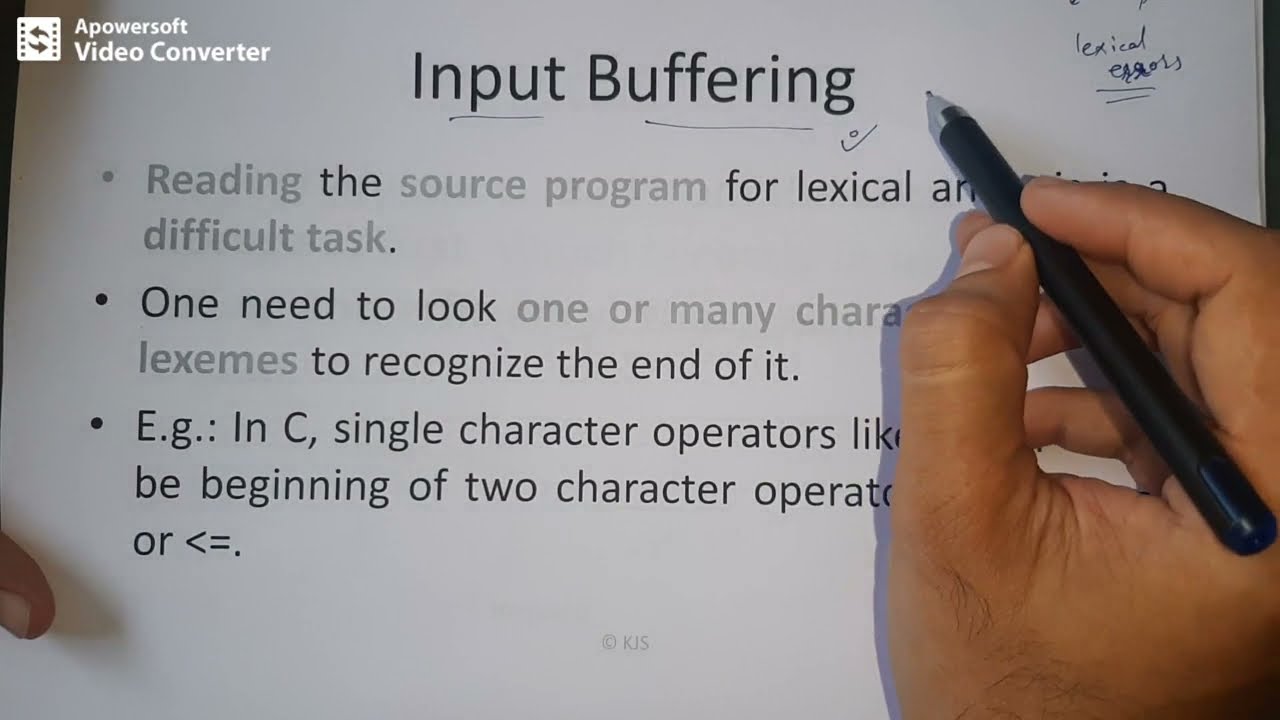 Lec7 Input Buffer in Lexical Analyzer