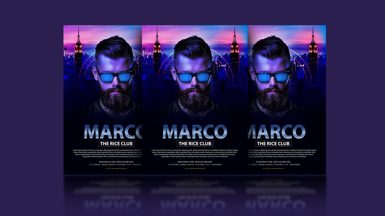 Design Nightclub Party Flyer - Photoshop CC Tutorial