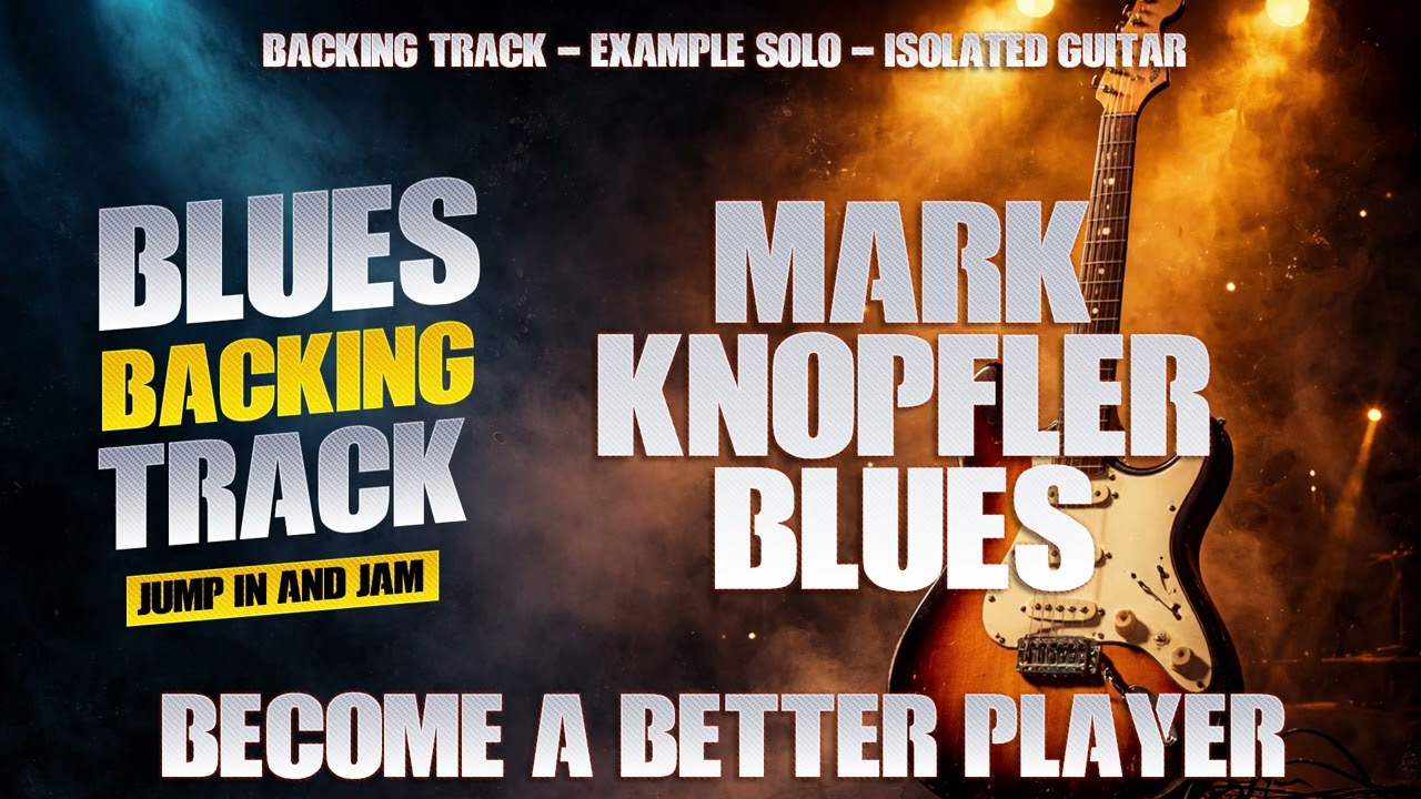 Major Blues Backing Track 🎸 In the Style of Mark Knopfler | Solo + Isolated Guitar
