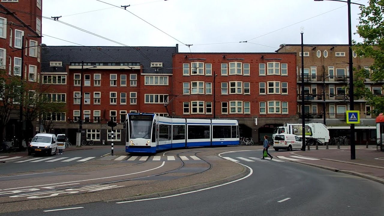 GVB tram line 7 & 17 at Mercatorplein in Amsterdam