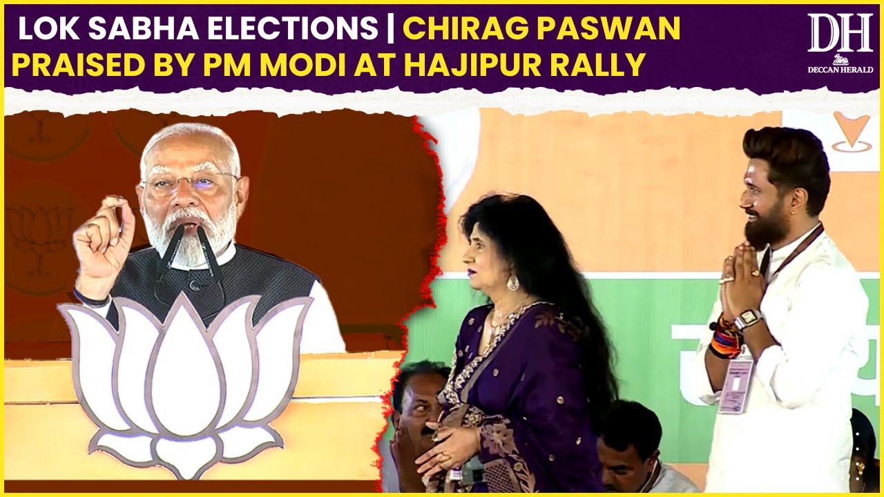 PM Modi Bihar Rally | Chirag Paswan gets PM Modi’s pat on the back during Hajipur rally in Bihar