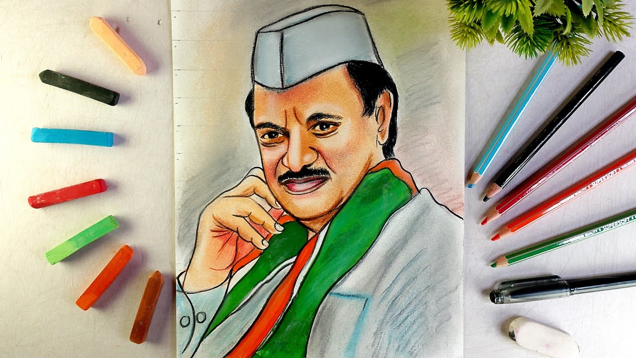 Tribute to Ajit Dada Pawar Drawing | Ajit Pawar Sketch | Heart Breaking News 💔😔RIP