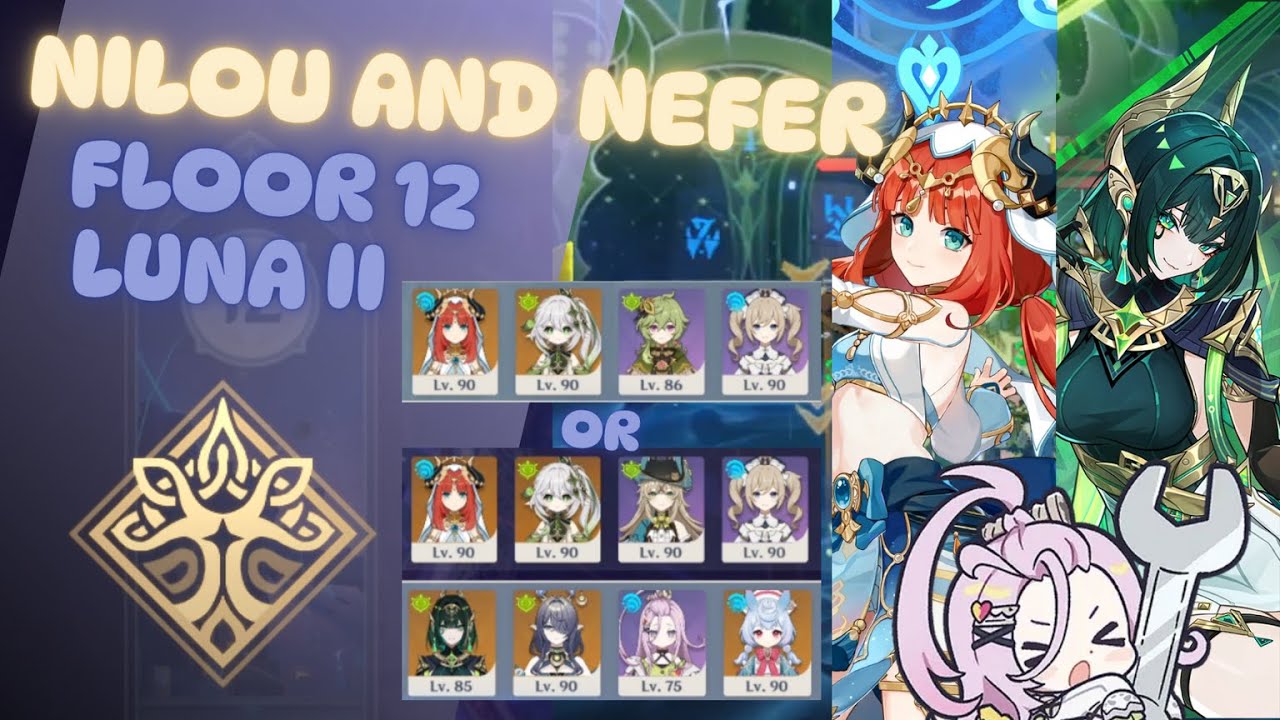 NILOU and NEFER Floor 12 luna 2 #genshinimpact #nilou #niloubloom #nefer #abyss #floor12 #talking