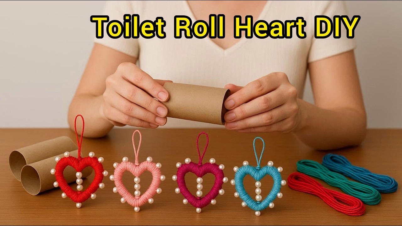 Don’t Throw Toilet Rolls! Easy Heart DIY Decor 💖