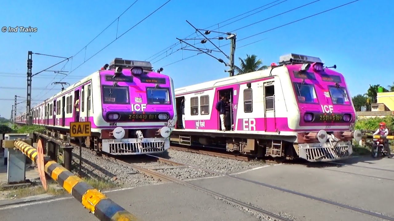 Quick Accelerating Modern PINK Medha EMU & Old EMU Trains Crossing at Railgate Back to Back | IR