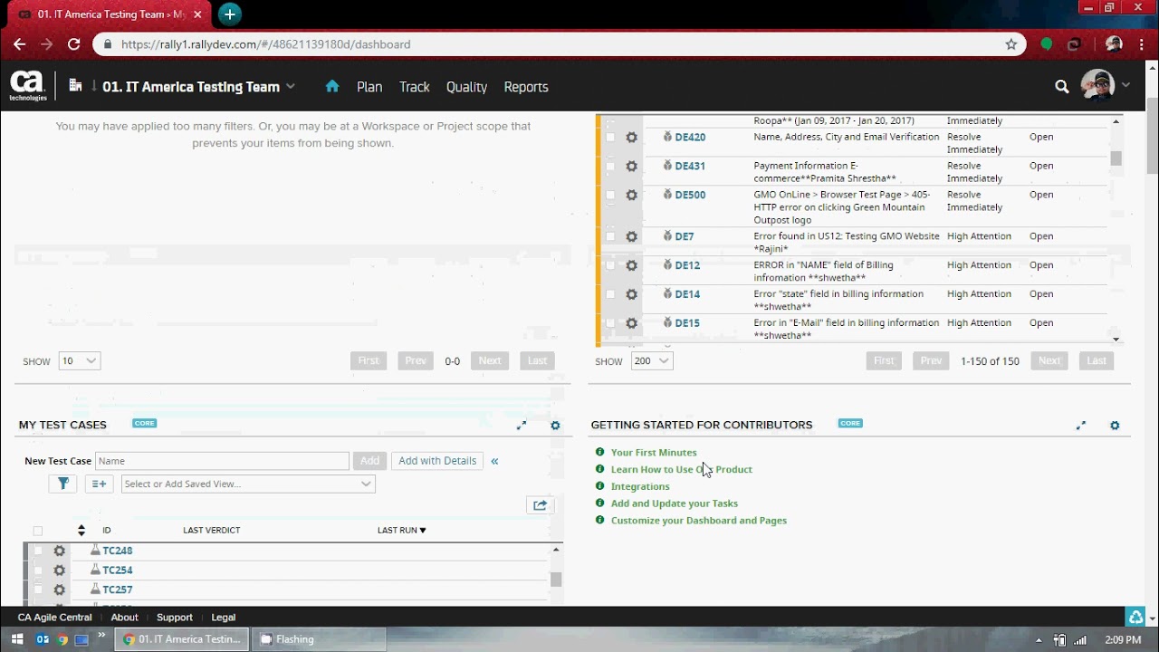 01. Introduction on Rally Test Management Tool (Usage of Dashboard and creation of user stories)