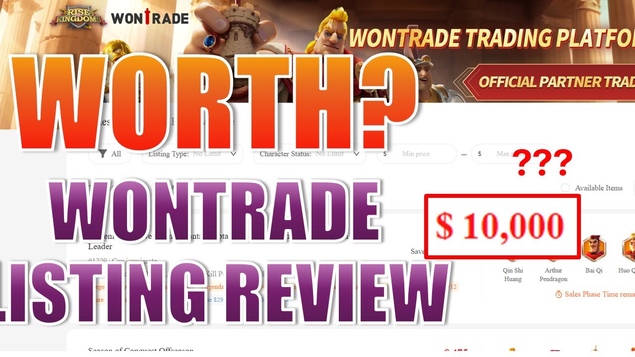 We Went on Wontrade And Asked Our Chat If The Listing Prices Are Worth or Not | Rise of Kingdoms