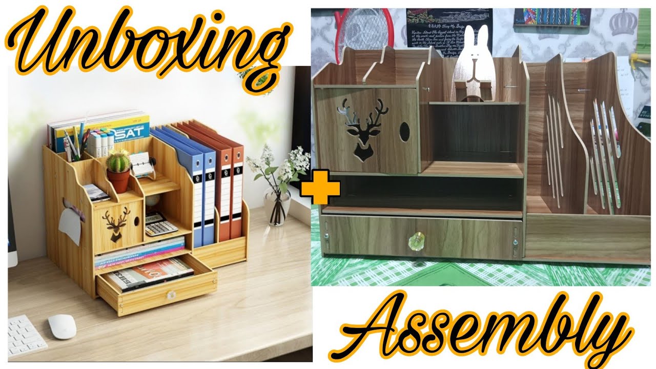 WOODEN DESK ORGANIZER | SHOPEE | UNBOXING + ASSEMBLY