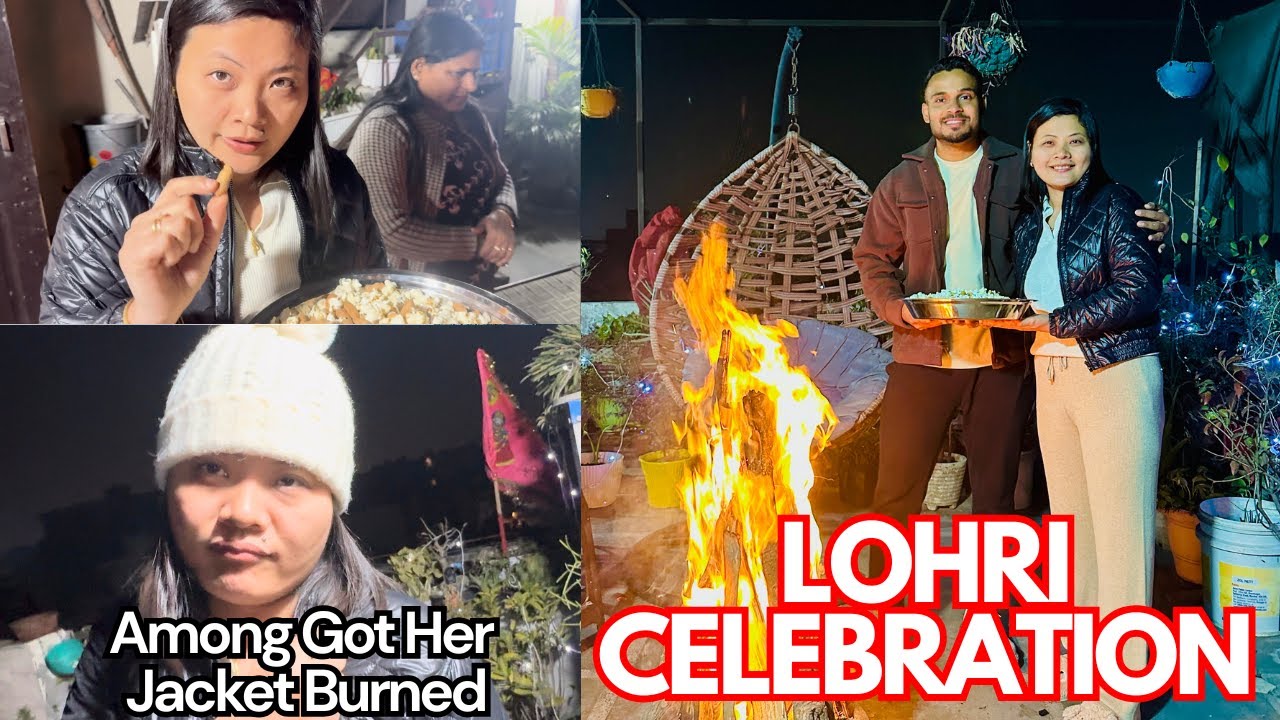 Lohri Celebration With Family 🔥 | Among Got Her Jacket Burned 😳 | Funny Lohri Vlog