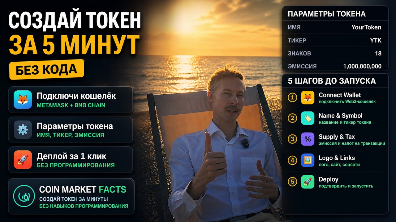 Cоздай свой токен в любом блокчейне за 5 минут &mdash; без кода и программистов 🪙 CoinMarketFacts
