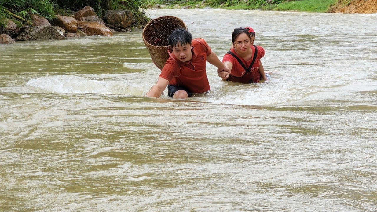 Harvesting gourds Goes to the market  sell, Rainy day and floods | Cooking - Chúc Tòn Bình