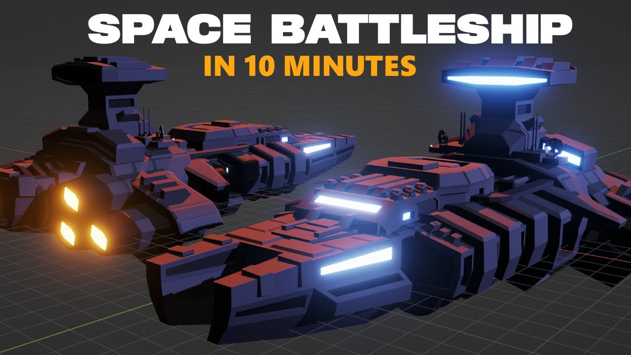 Let's Model a SPACE BATTLESHIP in 10 minutes - ep. 147
