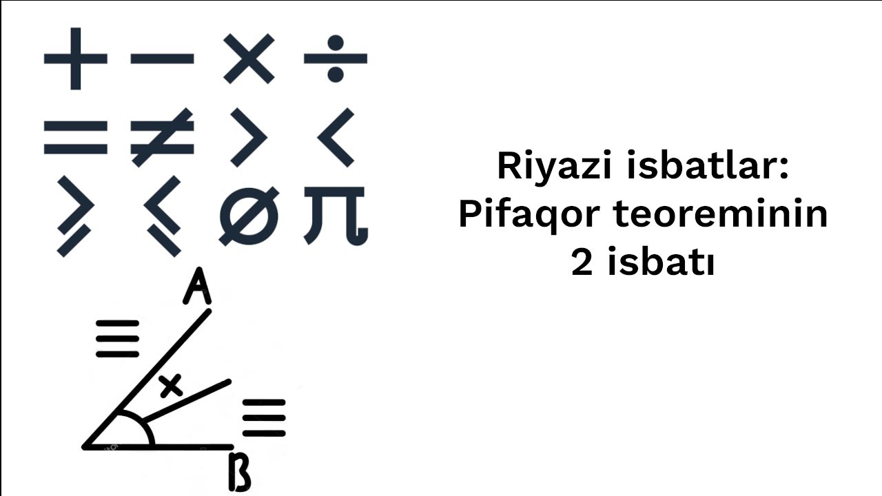 Riyaziyyat isbatlar: Pifaqor teoreminin 2 isbatı.