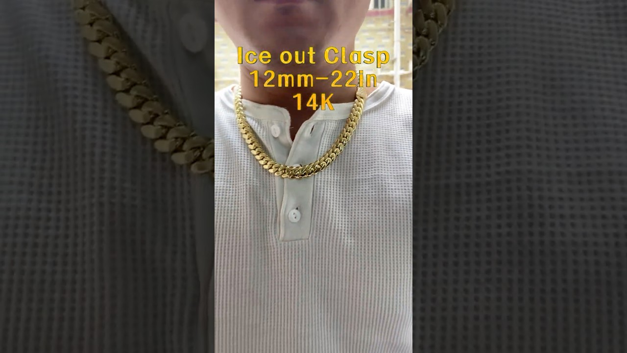 14K Gold Plated Brass Miami Cuban Link Chain | 12MM I 22IN 14K #jewelry #gold #chain