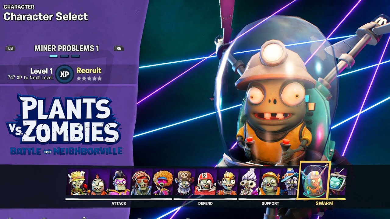 Сделал Шахтёра игровым персонажем в Plants vs Zombies Битва за Нейборвиль