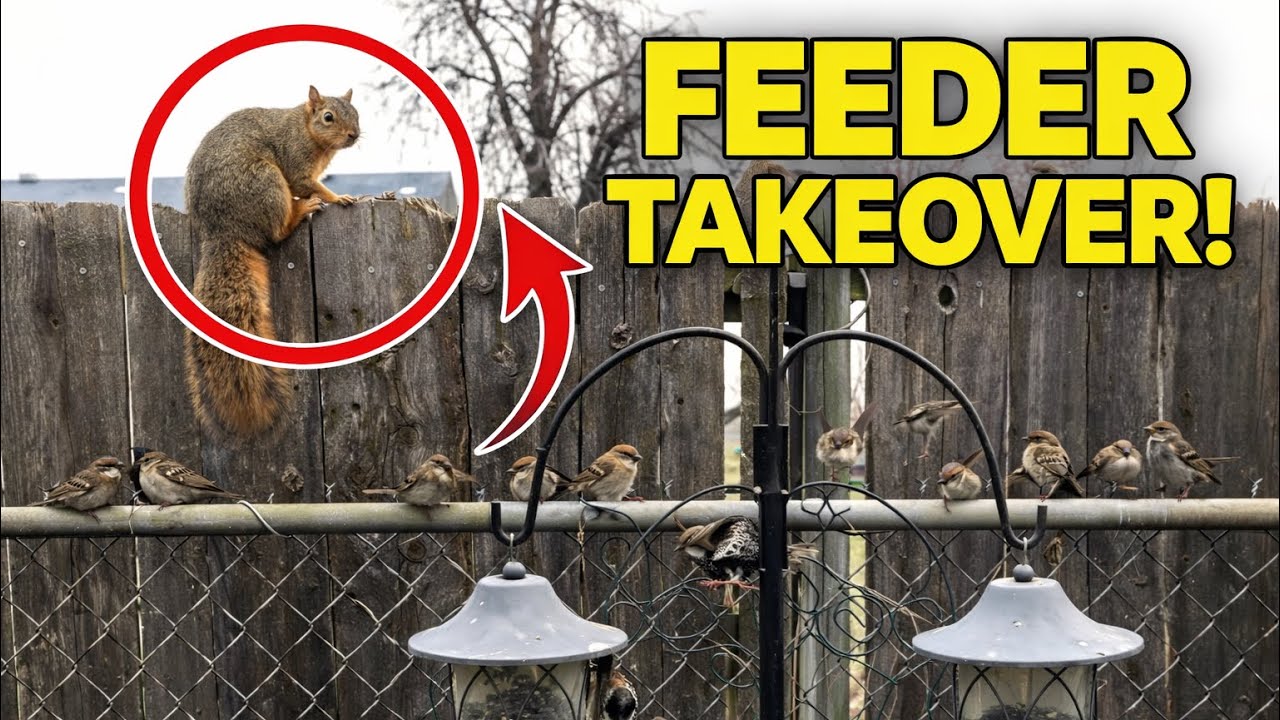 Squirrel vs. The Birds?! Backyard Feeder Chaos.