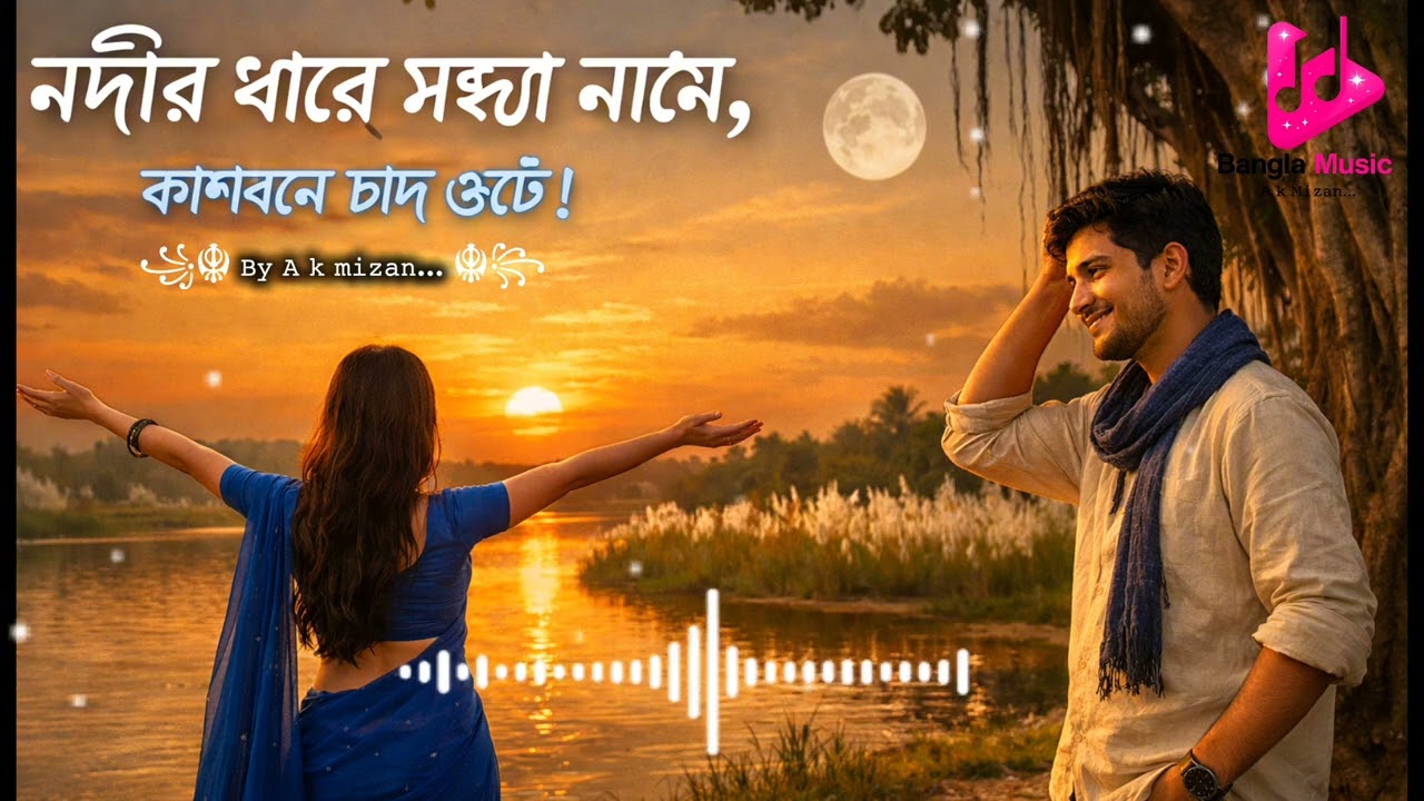নদীর ধারে সন্ধ্যা নামে || 💔🎧 কাশবনে চাঁদ ওঠে || 🎧❤️‍🩹Nodir dhare shondhya name,kashbone chাঁd oṭhe🎵🔥
