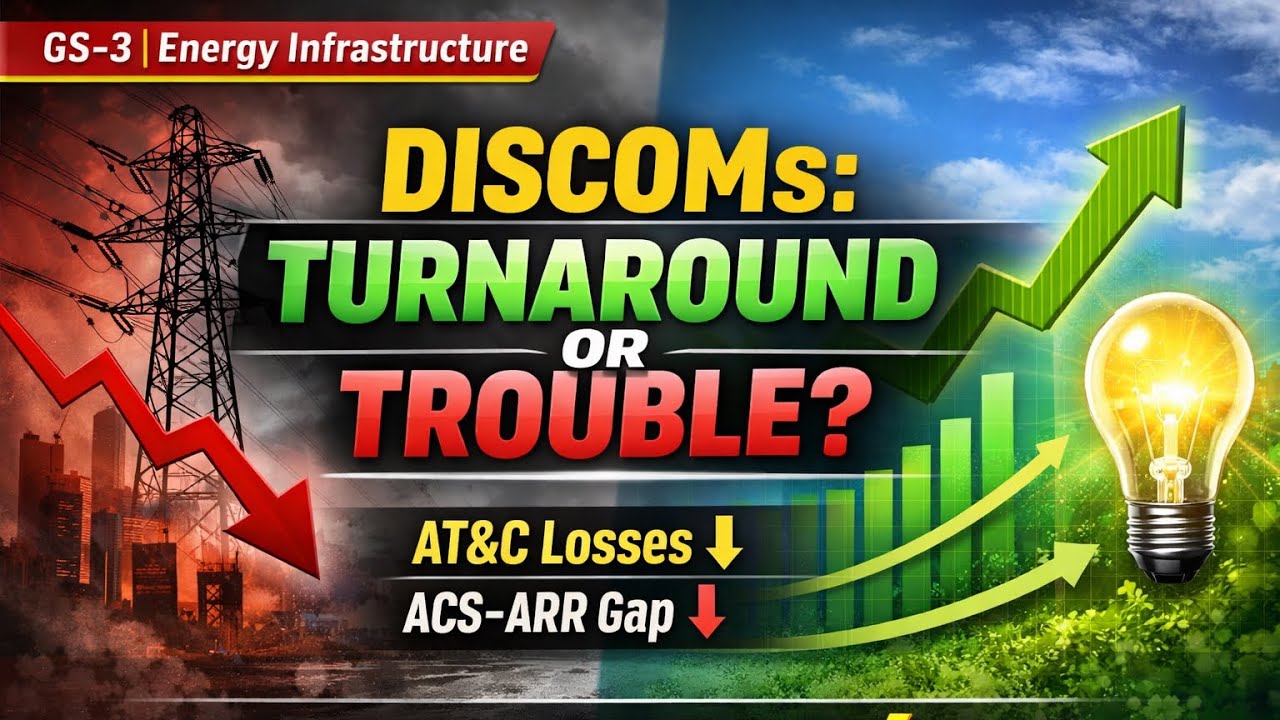 DISCOMs and the Road Ahead | Reforms, AT&C Losses & Power Sector | GS 3 Energy #currentaffairs #upsc