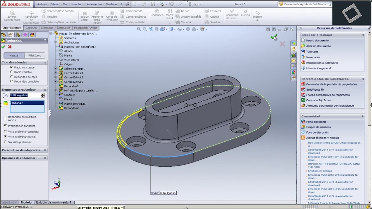 Base de caja  en Solidworks 2013