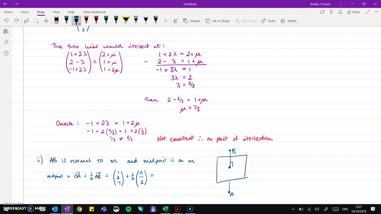 Vectors - worked solution 9709 s19 qp32 Q9