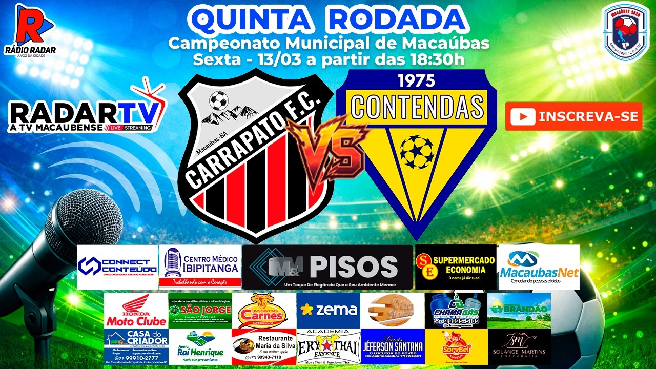 AO VIVO: CARRAPATO X CONTENDAS - CAMPEONATO MUNICIPAL DE MACAÚBAS SÉRIE A #4